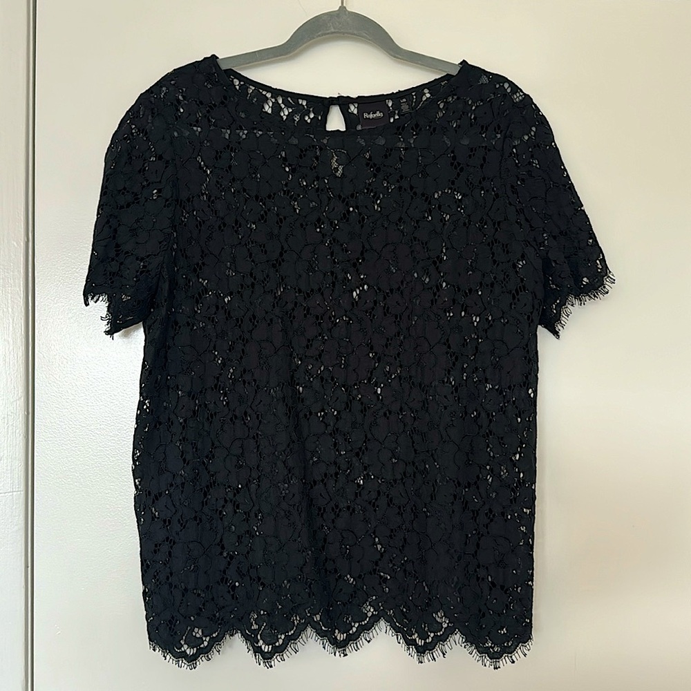 Rafaella black woven top